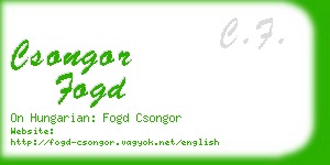 csongor fogd business card